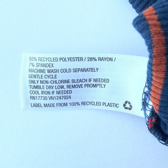 La Ligne Target Navy Rainbow Stripe Ribbed Turtleneck Top Size L - Picture 7 of 10